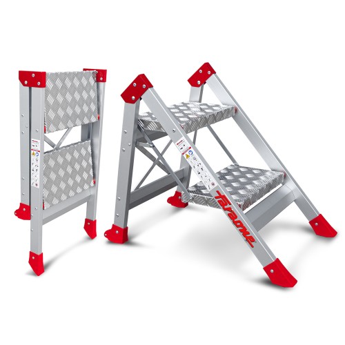 Taburete de alta seguridad aluminio 2 peldaños SGP2 Faraone