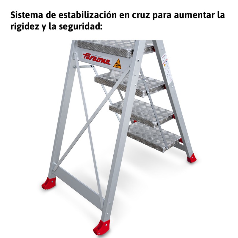 Taburete de alta seguridad aluminio 2 peldaños