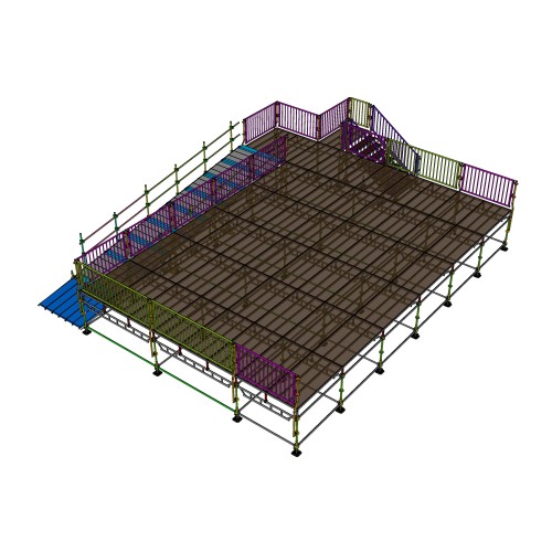 Andaime de aço para pequeno palco de 12x8 metros
