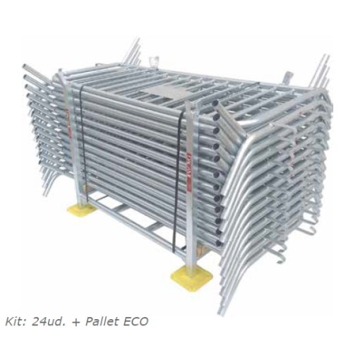 Kit de 24 cercas de segurança para obras, modelo BCN galvanizado