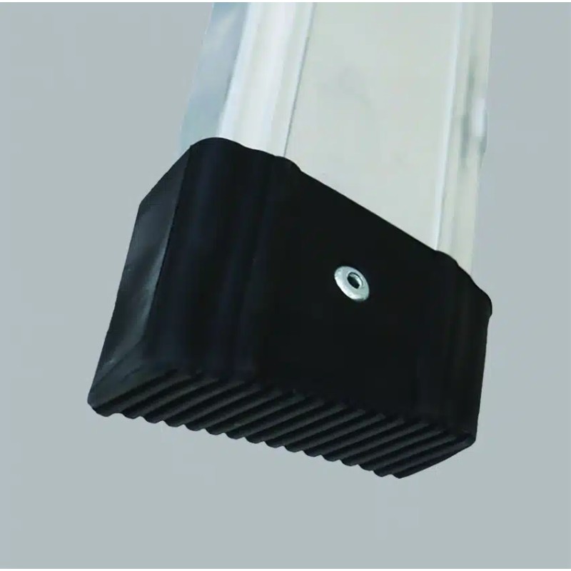 Escada telescópica de alumínio com rodas para uso profissional