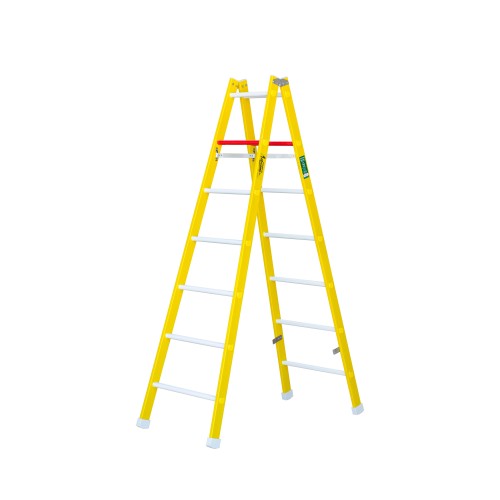 Escalera de fibra de tijera doble subida cónica 4 peldaños