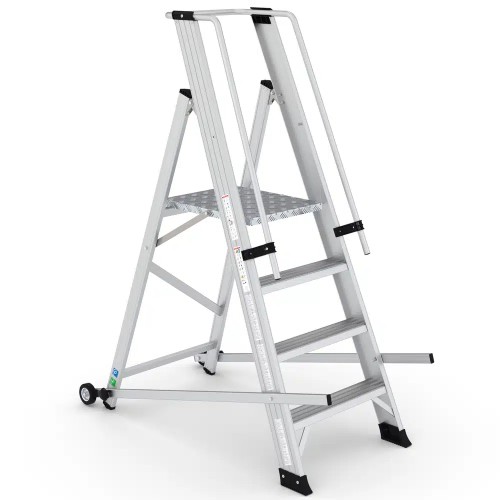 Escalera robusta de aluminio con estructura soldada SITRA 4 peldaños PERSUM
