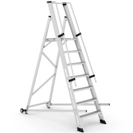 Escalera robusta de aluminio con estructura soldada SITRA 7 peldaños PERSUM