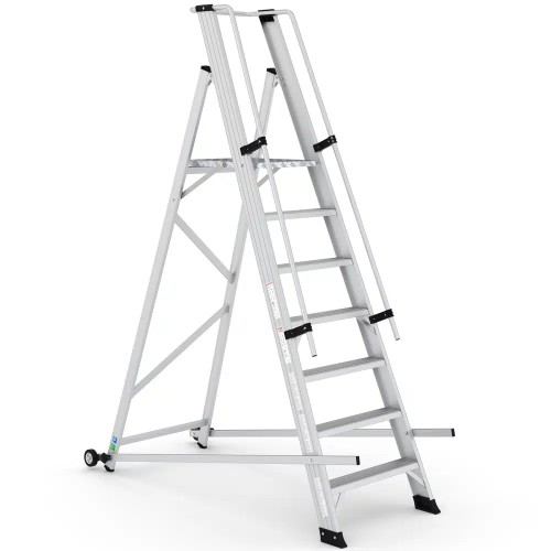 Escalera robusta de aluminio con estructura soldada SITRA 7 peldaños PERSUM