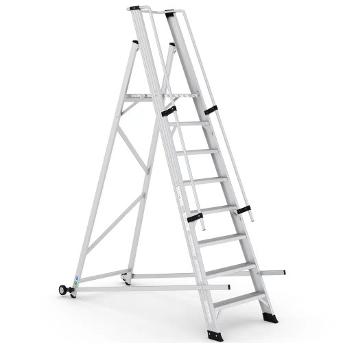 Escada robusta em alumínio com estrutura soldada SITRA 8 degraus PERSUM