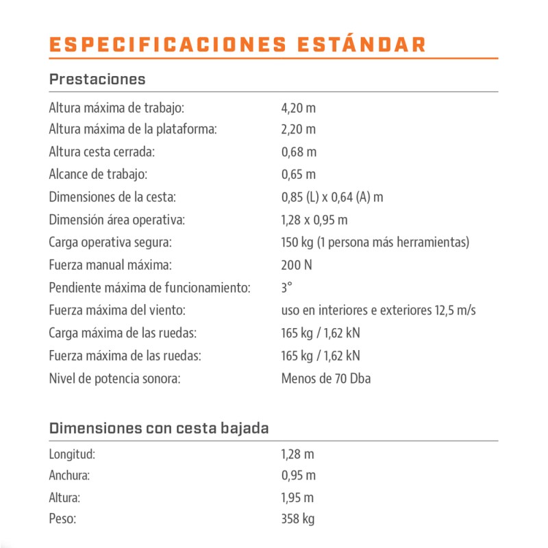 Plataforma elevadora de empuje y elevación manual