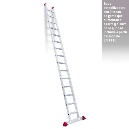 Escalera profesional aluminio de 1 tramo 15 peldaños EN1115 FARAONE