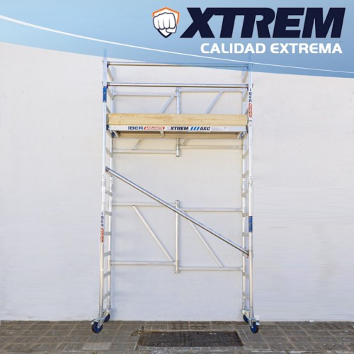 Andamio plegable XTREM 75x190 4,70 m Altura de trabajo con rodapié de madera