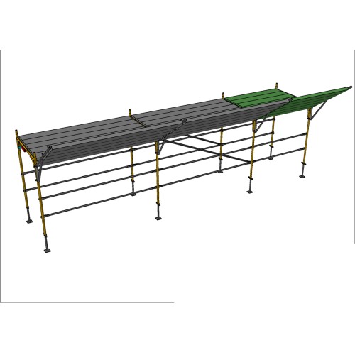 Andamio Europeo Pórtico Dino peatonal con visera 48 PT- 8 m x 1,5 m x 2,5m