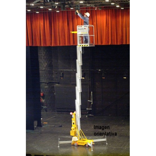 Plataforma elevadora de empuje  manual y elevación eléctrica