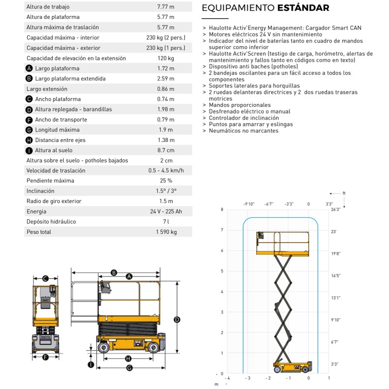 Plataforma elevadora eléctrica de tijeras