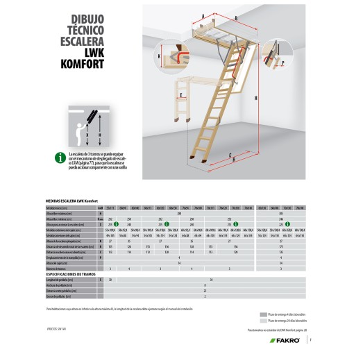 Escalera Escamoteable de Tramos de Madera