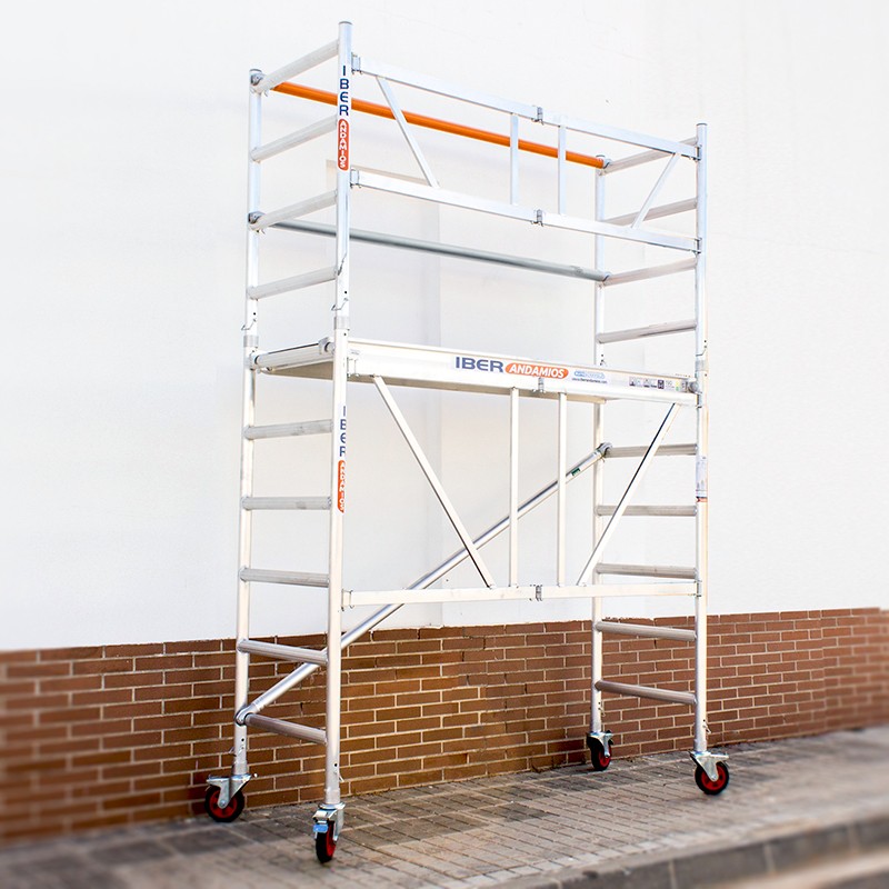 Andamio plegable 75x190  3,85 m Altura de trabajo con barras extras de seguridad