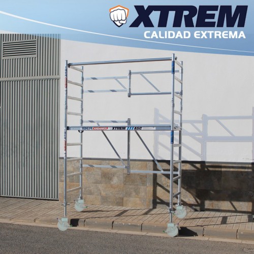 Andamio plegable XTREM 75x190 4 metros altura de trabajo Ruedas de Nylon 500 kg
