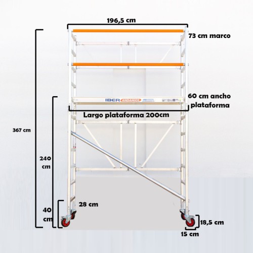 Andamios de aluminio homologados plegable 2 en 1 IBERANDAMIOS