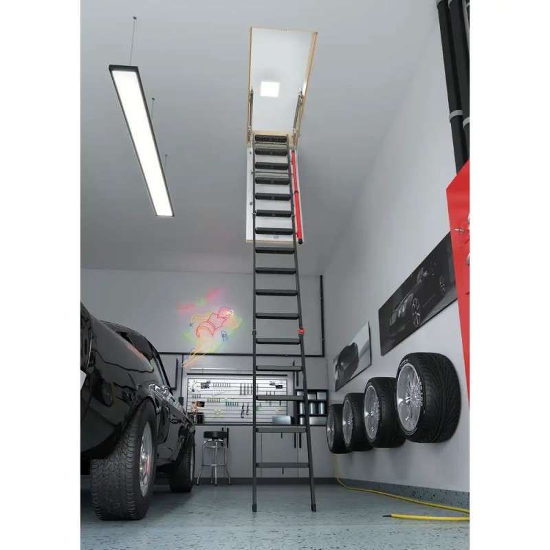 Escalera metálica Escamoteable para habitaciones altas