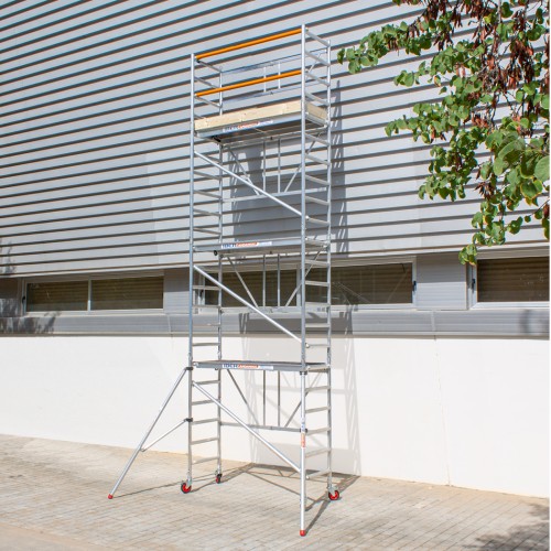 Andamio plegable 75x190 7,50 m Altura de trabajo con rodapié y estabilizadores