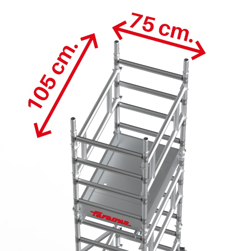 Torre de andamio TopSystem 75x105 3,20 m altura de trabajo - Faraone