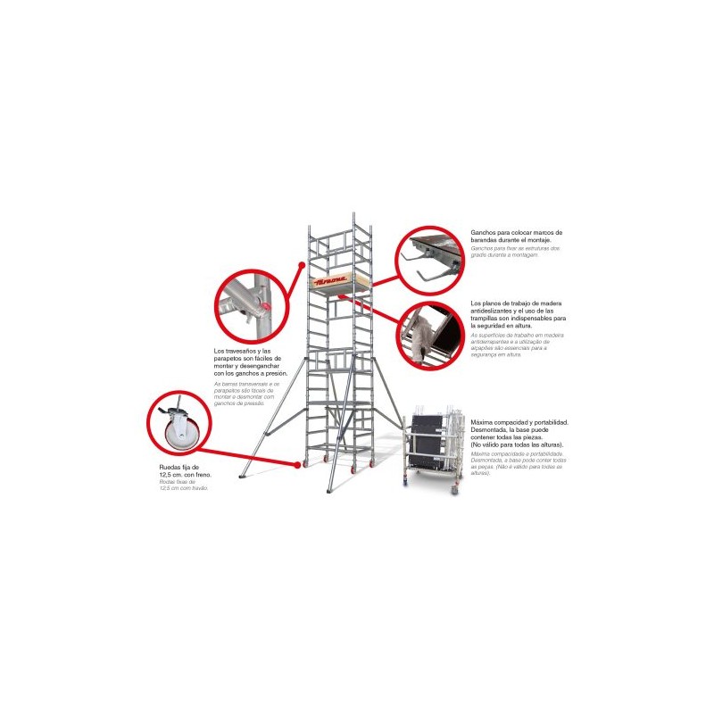 Torre de andamio TopSystem 75x105 3,20 m altura de trabajo - Faraone