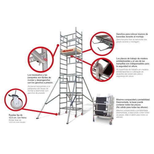 Torre de andamio TopSystem 75x105 3,20 m altura de trabajo - Faraone