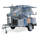 Alquiler remolques para andamios de aluminio IBERANDAMIOS y andamio móvil 12,20 mts altura de trabajo