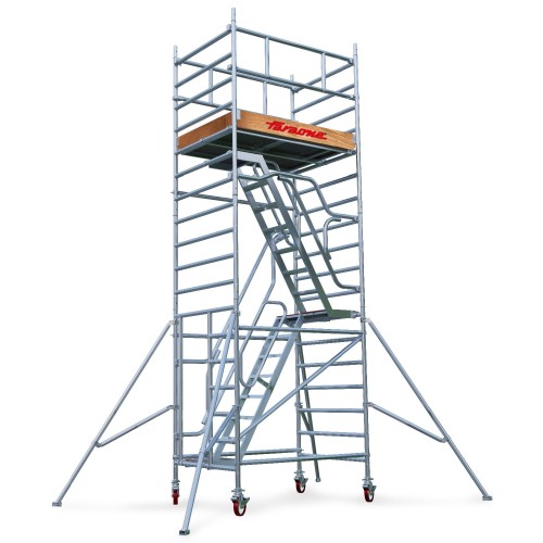 Torre de andaime com escadas TopSystem 135×180 14,2m de altura trabalho
