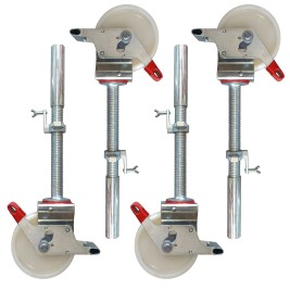 Cambio ruedas básicas de 150 mm por rueda de Nylon de 200 mm con husillo de acero regulable. Carga hasta 500 kg 2