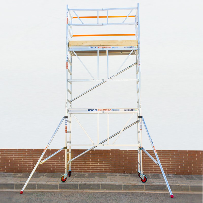 Alquiler Andamio plegable 75x190, 5.70m Alt trabajo - con rodapiés -  IBERANDAMIOS