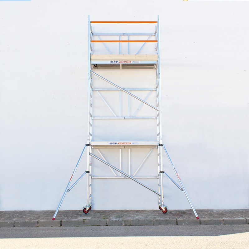 Alquiler Andamio plegable 75x190, 6.50m Alt trabajo - con rodapiés -  IBERANDAMIOS