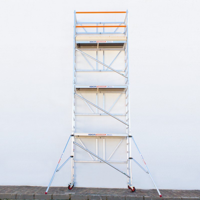 Alquiler Andamio plegable 75x190, 7.50m Alt trabajo - con rodapiés -  IBERANDAMIOS