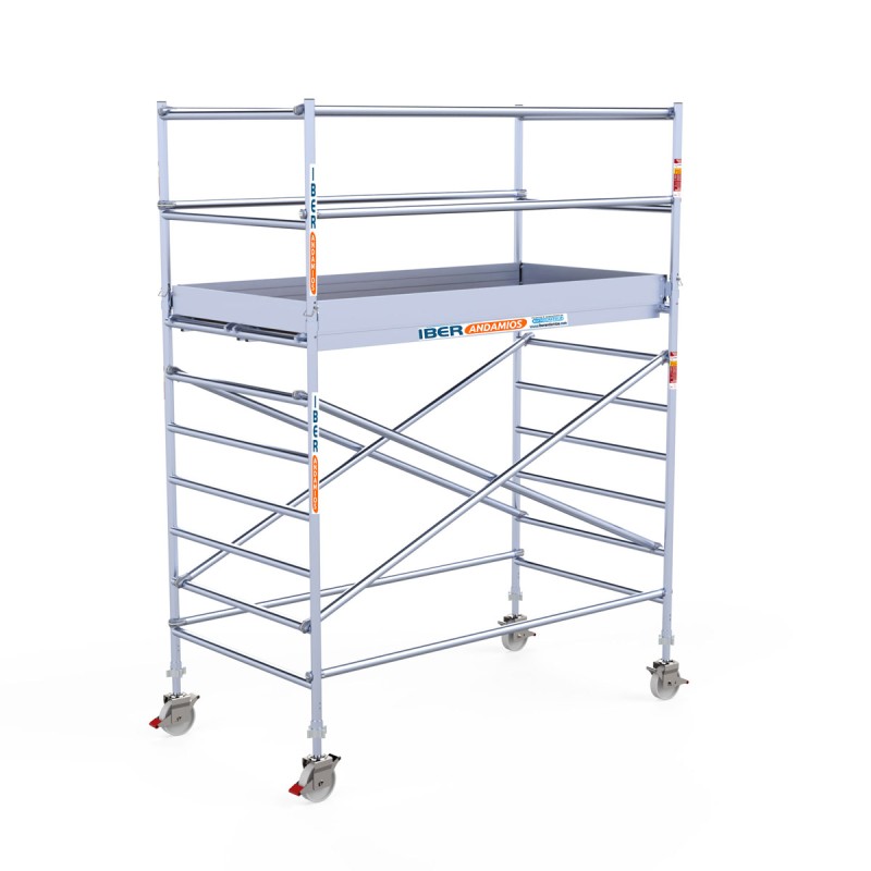 Alquiler Torre andamio móvil 135x250x420 altura de trabajo de aluminio IBERANDAMIOS
