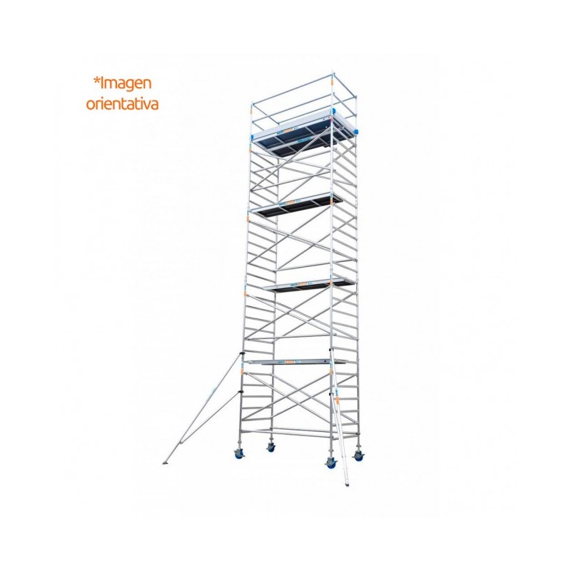 Alquiler de Torre andamio móvil europeo homologado plus de aluminio IBERANDAMIOS 135 x 250 altura trabajo 12,20 mts