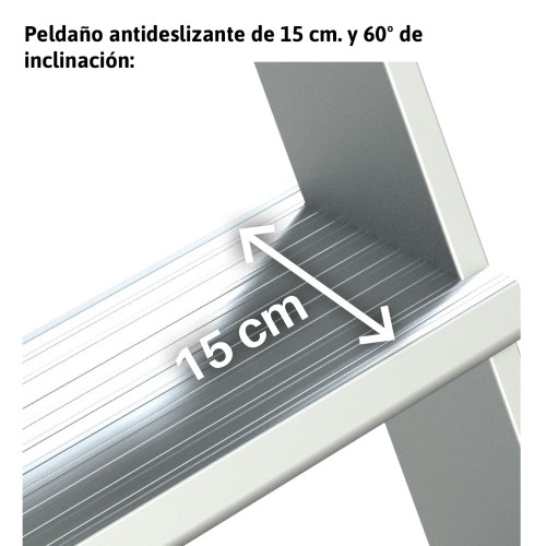 Escalera de aluminio fija para entreplantas y altillos 60º FARAONE