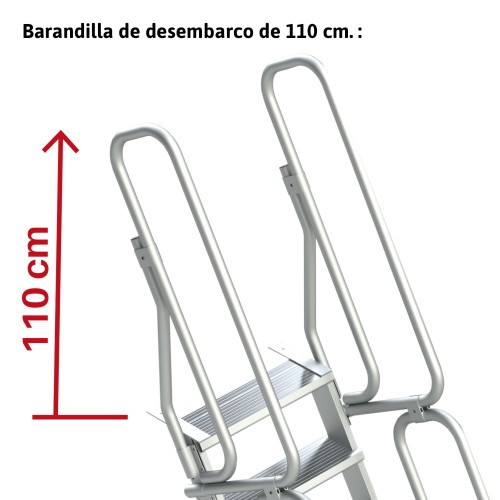 Escalera de aluminio fija para entreplantas y altillos 60º FARAONE