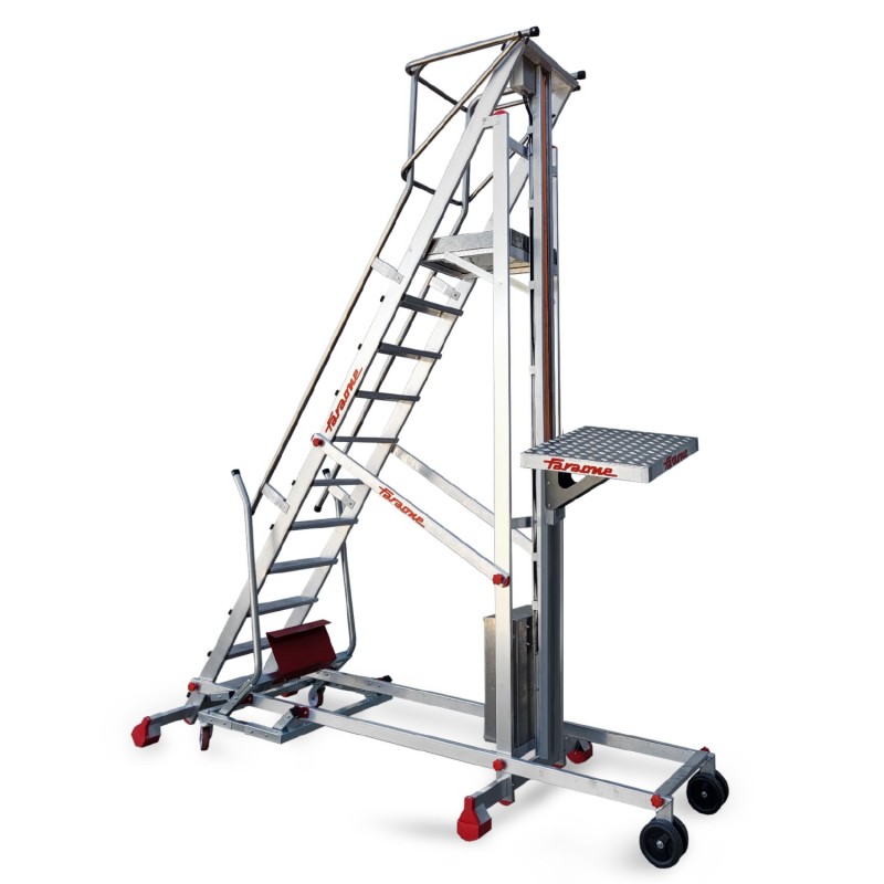 Escada com plataforma e avião de carga elétrico PICK FARAONE