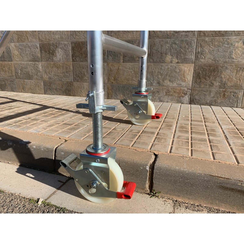 Rueda de NYLON de 200 mm con husillo de acero regulable. Carga hasta 500 kg