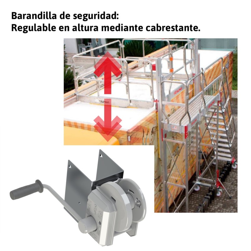 Escada profissional em alumínio para manutenção de veículos de grande porte, armazéns, silos.