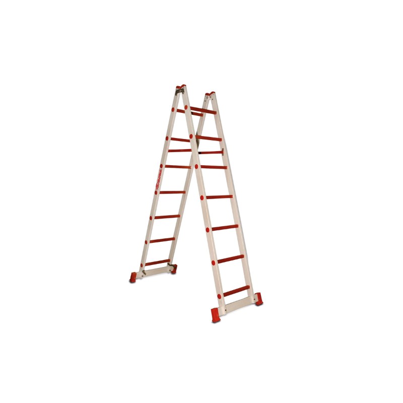 Escada dupla de fibra de vidro 2x5 degraus 2TFVT Faraone