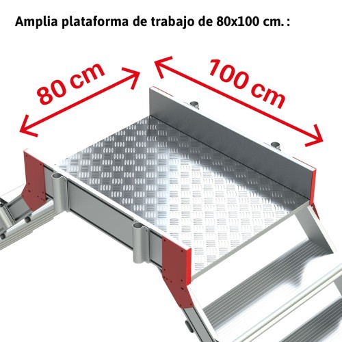 Escalera tipo puente con plataforma y 3 peldaños. Inclinación 45º SP45