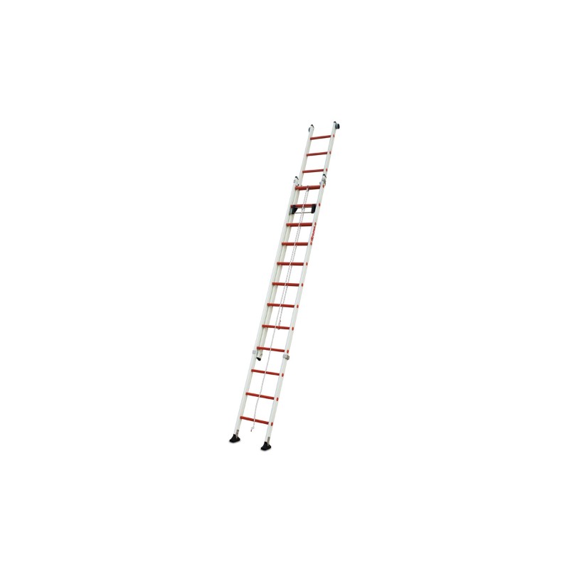 Escalera extensible de fibra con cuerda 10+10 peldaños 2TFV/EC Faraone