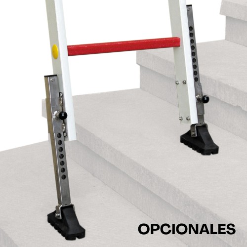 Escalera extensible de fibra con cuerda 10+10 peldaños 2TFV/EC Faraone