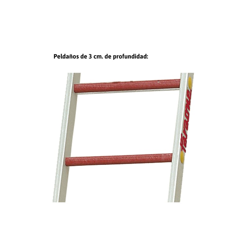 Escalera extensible de fibra con cuerda 16+16 peldaños 2TFV/EC Faraone