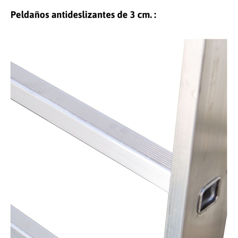 Escalera extensible con cuerda para uso profesional 12 peldaños EN212