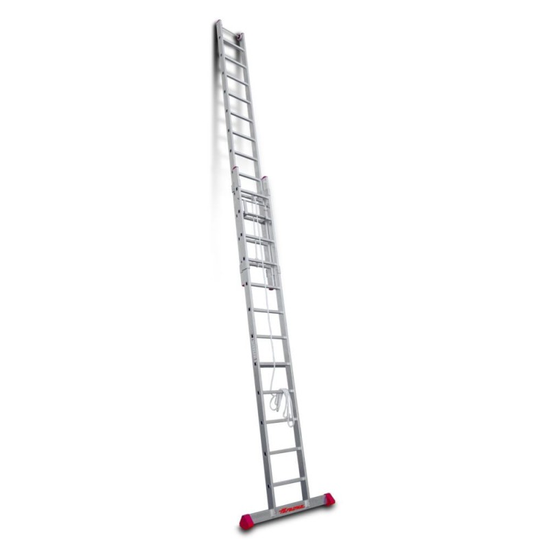 Escalera extensible con cuerda para uso profesional 12 peldaños EN212