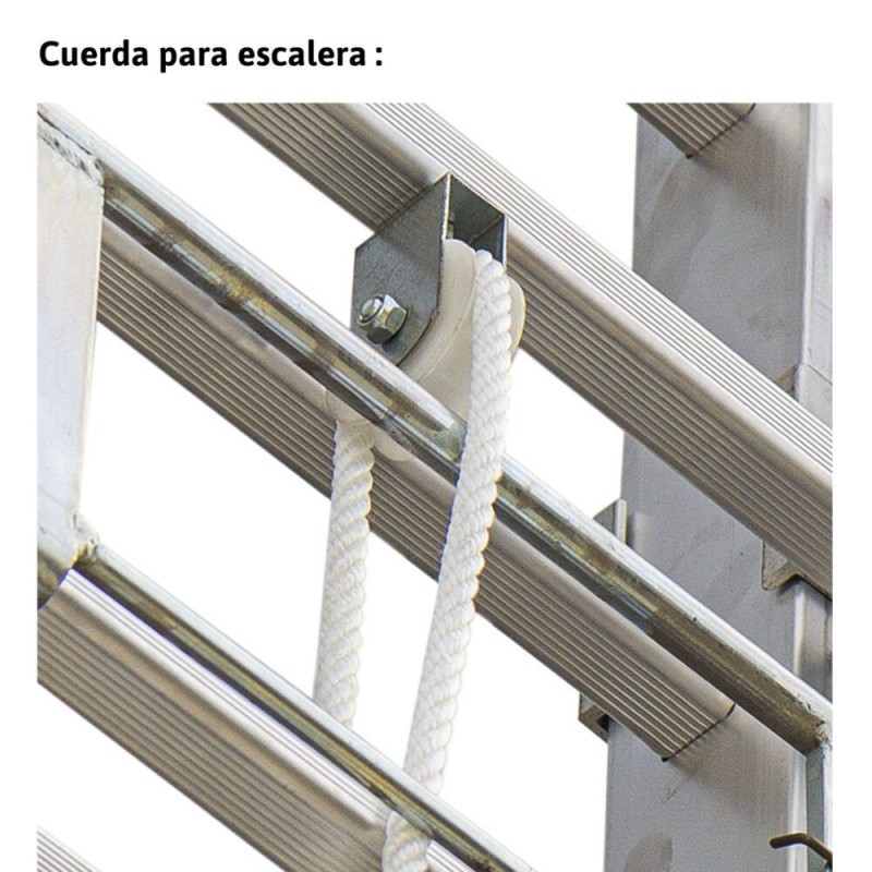 Escalera extensible con cuerda para uso profesional 17 peldaños EN217