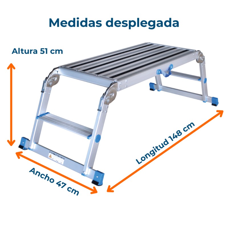 Plataforma de trabalho rebatível X-STEP 148 x 51 x 47 centímetros