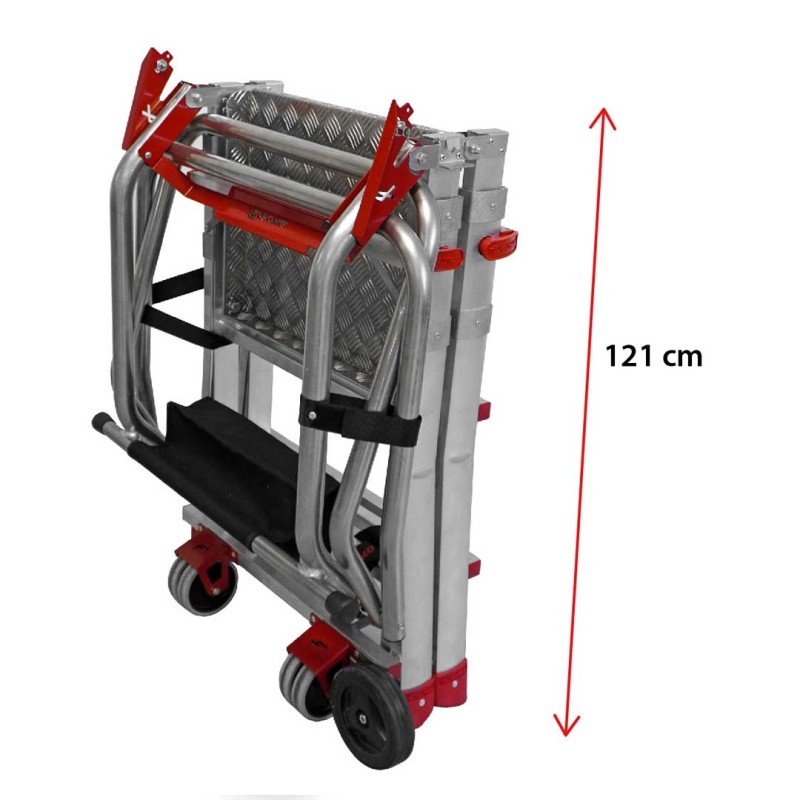 Escalera plegable regulable en altura 5 peldaños PLS-COMPACT 5