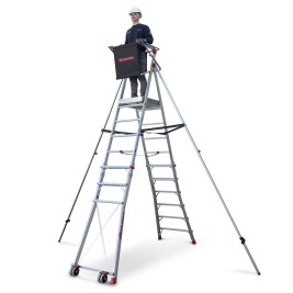 Escada dobrável regulável em altura com plataforma larga PLS6 Faraone