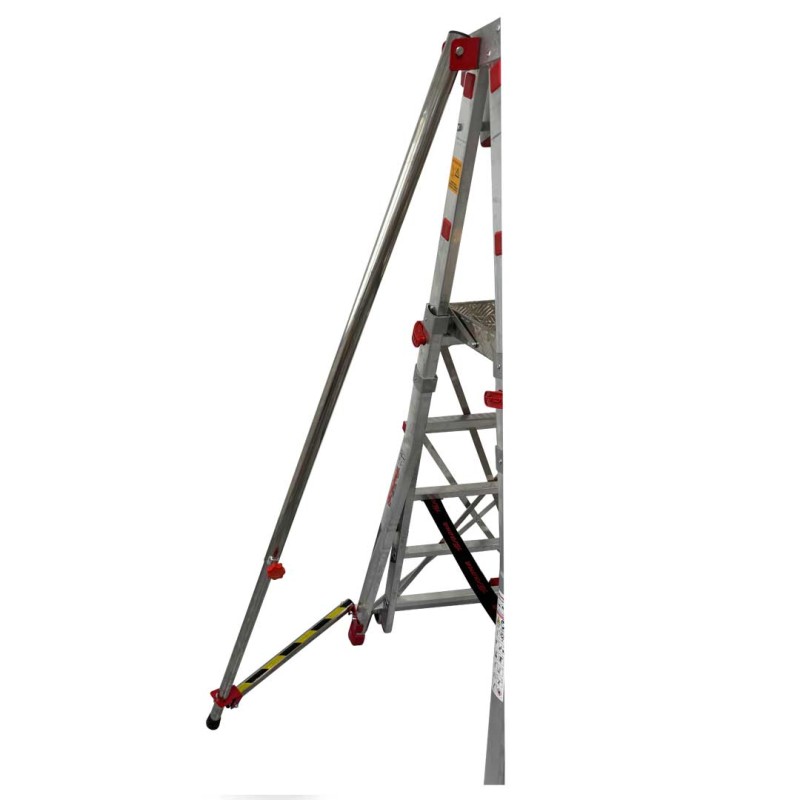 Escada dobrável PL-C6 de 6 degraus com altura ajustável
